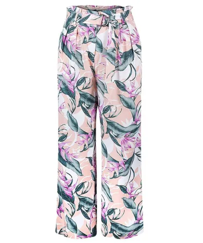 Oasis Womens Floral Wide Leg Crop Trousers Viscose