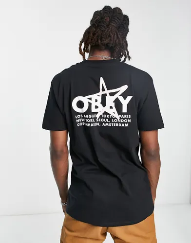 Obey city star backprint t-shirt in black