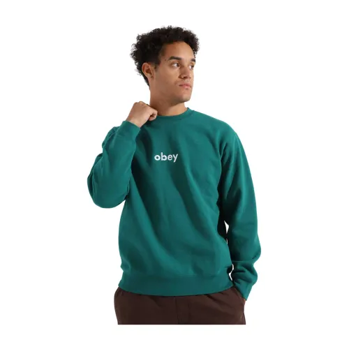 Obey , Crewneck Sweatshirt ,Green male, Sizes: