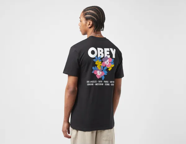 Obey Floral Garden T-Shirt, Black