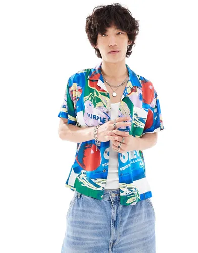 Obey printed short sleeve shirt in multi