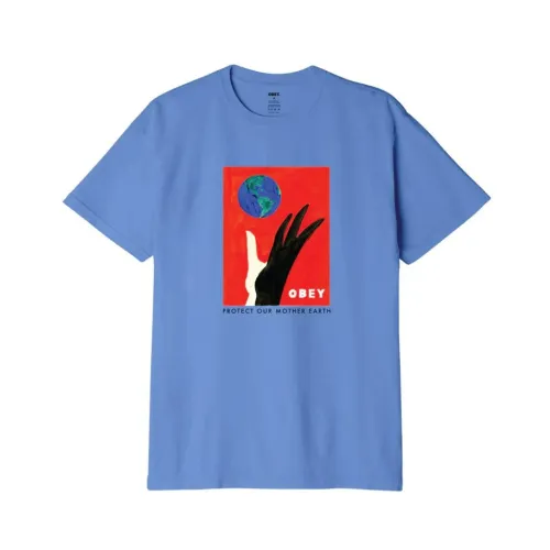 Obey , Protect Our Mother Earth Tee ,Blue male, Sizes: