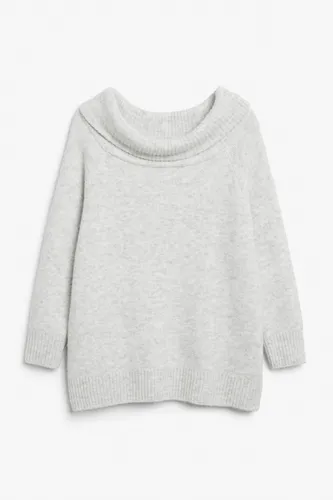 Off-shoulder knit sweater - Beige