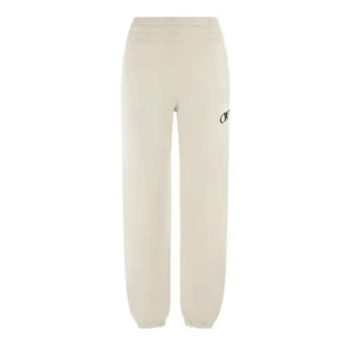 Off White , Beige OW-Print Track Pants ,Beige female, Sizes: