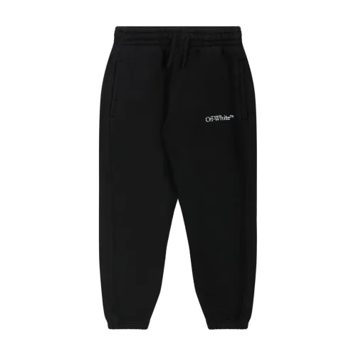 Off White , Black and White Cotton Track Pants ,Black male, Sizes: