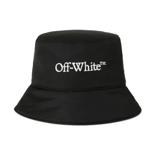 Off White , Black Bookish Embroidered Logo Bucket Hat ,Black male, Sizes: