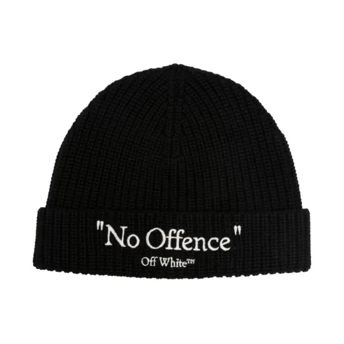 Off White , Black Embroidered Beanie Hat ,Black male, Sizes: ONE