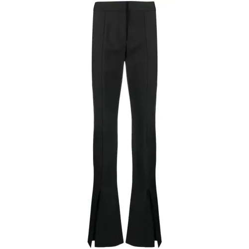 Off White , Black Tech Drill Flared Trousers ,Black female, Sizes: