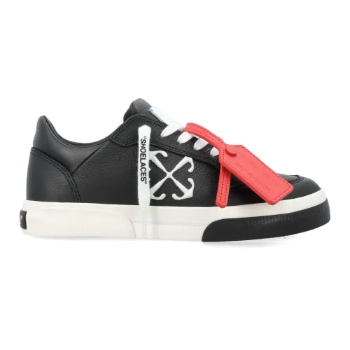 Off White , Black White Low-Top Sneakers ,Black male, Sizes: