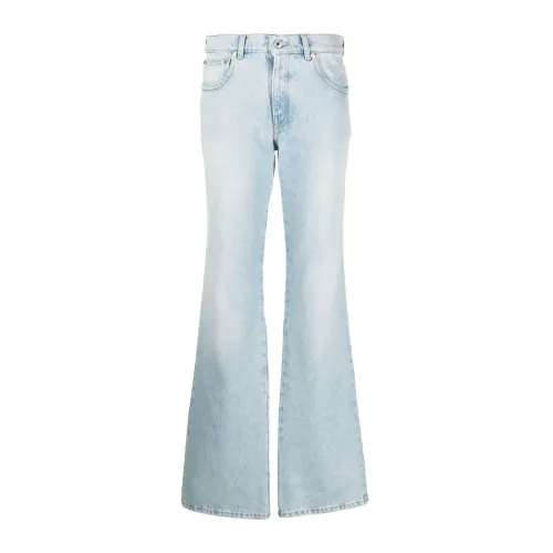 Off White , Bleach Baby Flared Jeans in Light Blue ,Blue female, Sizes: