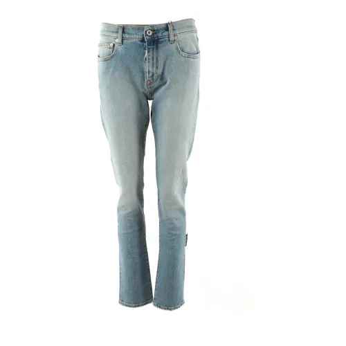 Off White , Blue Skinny Jeans for Men ,Blue male, Sizes: