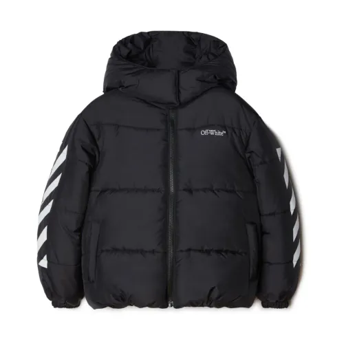 Off White , Bookish Diag Short Puffer ,Black male, Sizes: