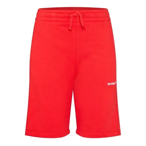 OFF WHITE Boys Logo Shorts - Red