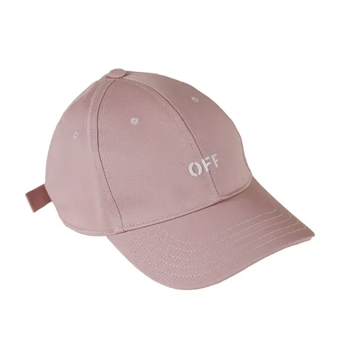 Off White , Burnished Baseball Cap with Drill Pattern ,Pink female, Sizes: