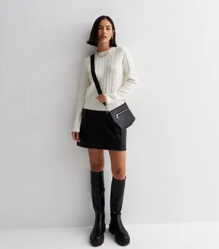 Off White Cable Knit Jumper New Look