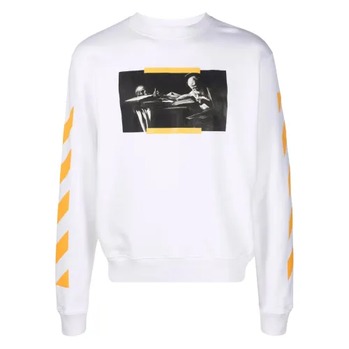 Off White , Caravaggio Painting Sweatshirt in White ,White male, Sizes: