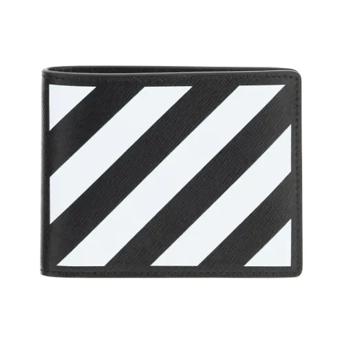 Off White , Diagonal Stripe Bifold Wallet in Black ,Multicolor male, Sizes: ONE SIZE