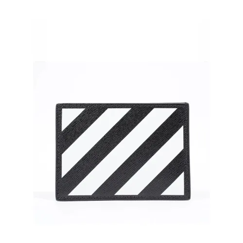 Off White , Diagonal Stripe Card Holder Black ,Black male, Sizes: ONE SIZE