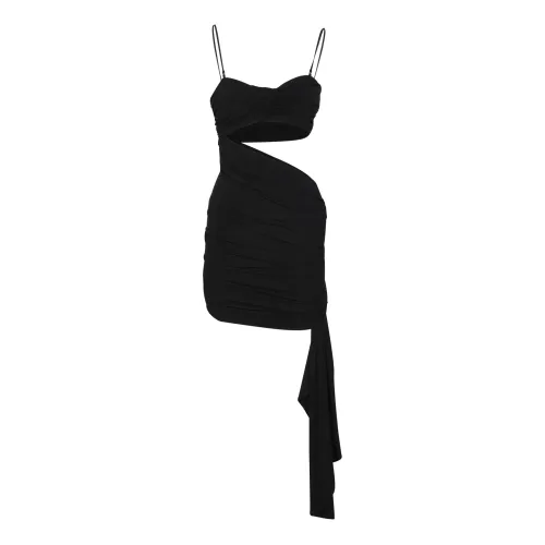 Off White , Elegant Black Dress with Unique Cut-Out Design ,Black female, Sizes: