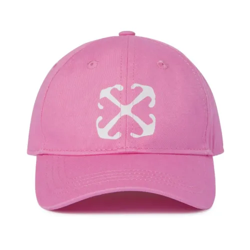 Off White , Fuchsia Baseball Cap for Girls ,Pink female, Sizes: