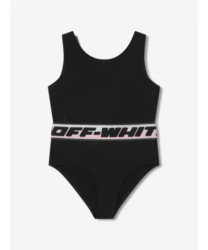 Off-White Girls Logo Band Swimsuit - Black Polyamide