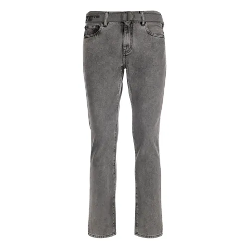 Off White , Gray Jeans Trousers - Regular Fit ,Gray male, Sizes:
