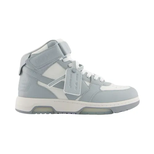Off White , Grey White Mid-Top Sneakers ,Gray male, Sizes: