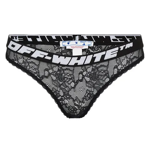 OFF WHITE Lace Band Thong - Black