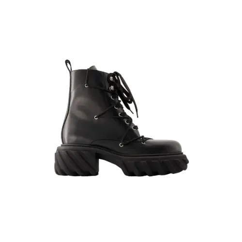 Off White , Leather boots ,Black female, Sizes: