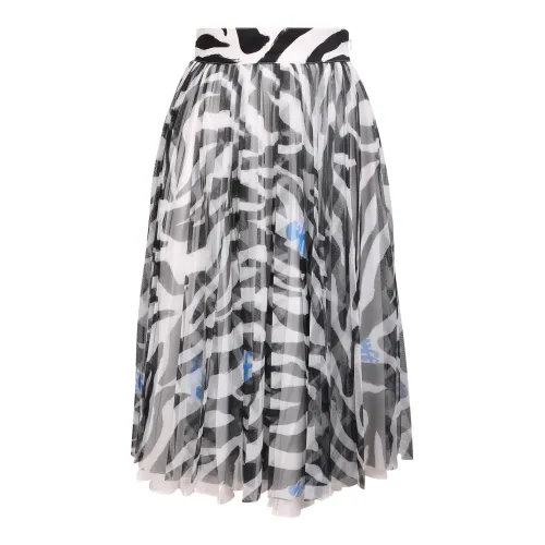 Off White , Leopard Print Pleated Skirt ,White female, Sizes:
