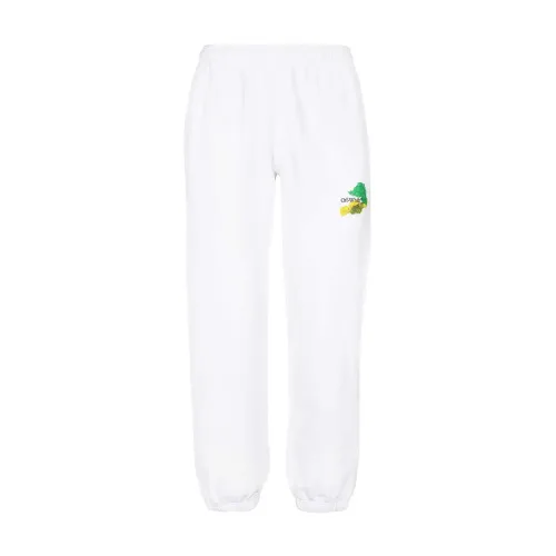 Off White , Logo Cotton Sweatpants ,White male, Sizes: