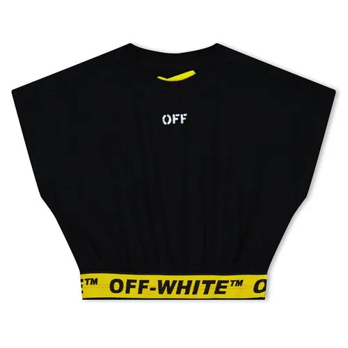 OFF WHITE Logo Waistband Cropped Top Girls - Black