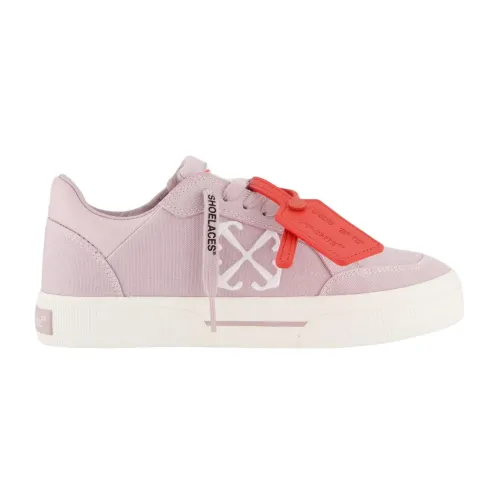 Off White , Low Vulcanized Canvas Sneakers Pink ,Pink female, Sizes: