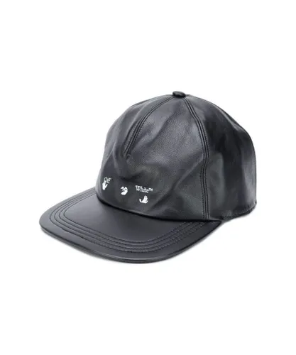 Off-White Mens Black Leather Hats & Cap - One