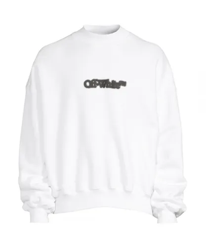 Off-White Mens Blurr Book Over White Oversized Sweatshirt