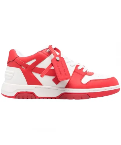 Off-White Mens Out Of Office Low Top Red Leather Sneakers