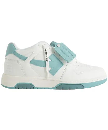 Off-White Mens Out Of Office Low Top White Celadon Leather Sneakers