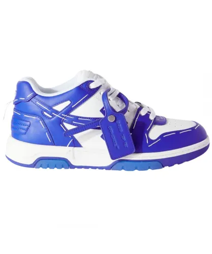 Off-White Mens Out of Office Sartorial genähte Ledersneaker in Blau - Blue Leather