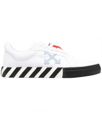 Off-White Mens Vulc Low Light Blue Design White Sneakers