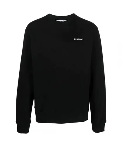 Off-White Mens Wave Out Diag Design Black Slim Sweatshirt