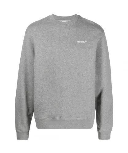 Off-White Mens Wave Out Diag Design Grey Slim Sweatshirt