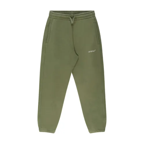 Off White , Military Green and White Track Pants ,Green male, Sizes: