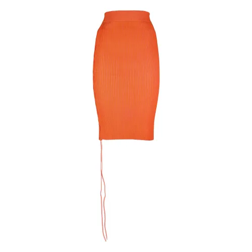 Off White , Modern Orange Pencil Skirt ,Orange female, Sizes: