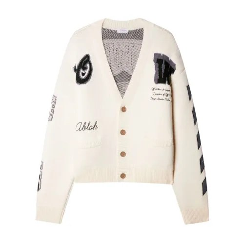 Off White , Moon Vars Knit Cardigan ,Beige male, Sizes: