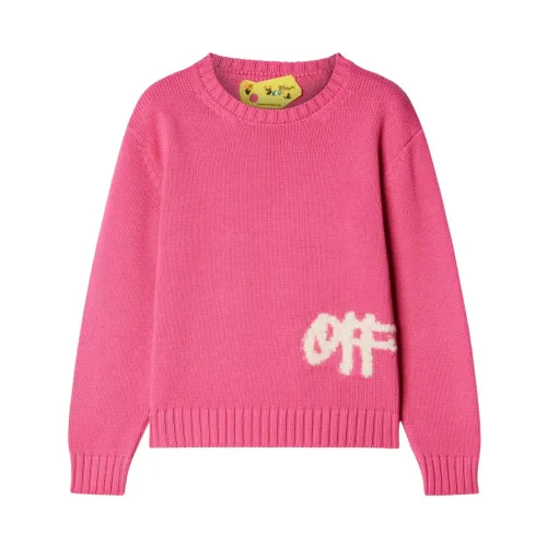 Off White , OFF Logo Knit Sweater ,Pink female, Sizes: