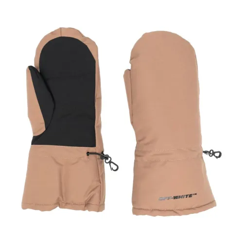 Off White , Off White Gloves Camel ,Brown male, Sizes: ONE