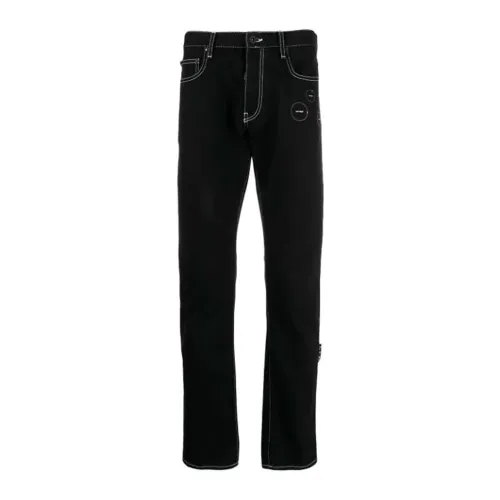 Off White , Off White Hands-Off Straight-Leg Jeans ,Black male, Sizes: