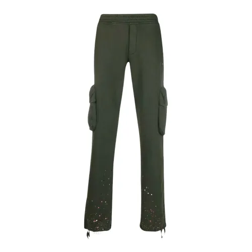Off White , Off White Paint Splatter Track Trousers ,Green male, Sizes: