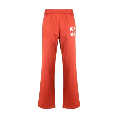 Off White , Off-White Slim Track Pants ,Red male, Sizes: