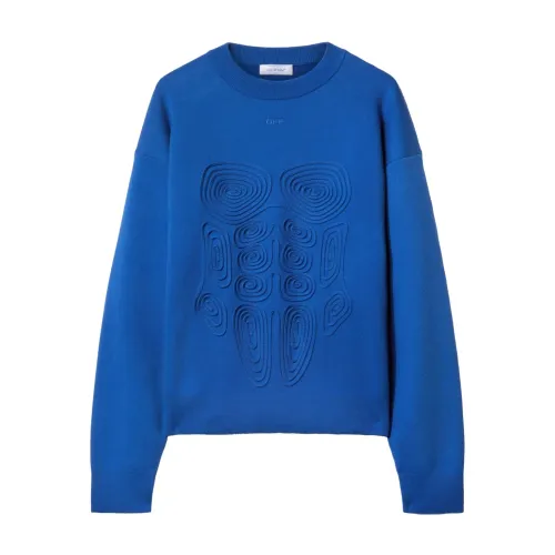 Off White , Off White Sweaters Blue ,Blue male, Sizes: